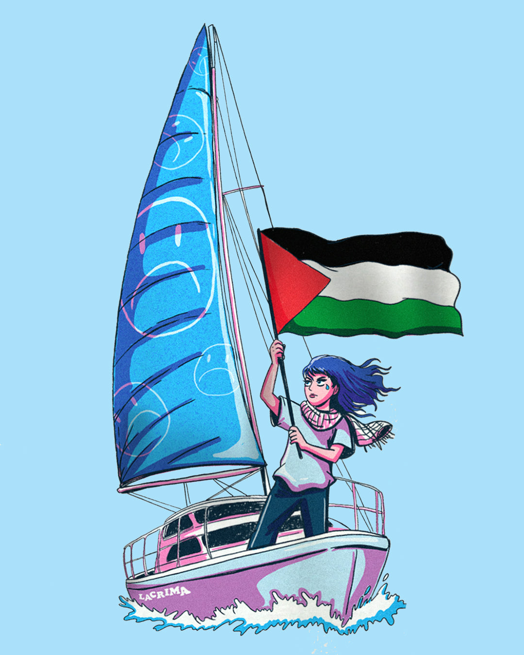 Maglietta Bianca Lacrima x Palestina