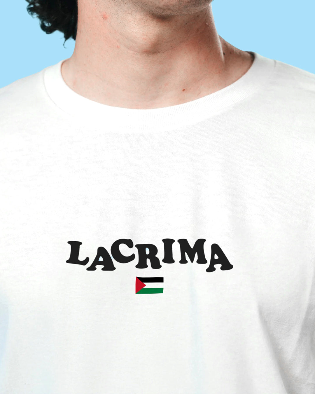 Maglietta Bianca Lacrima x Palestina