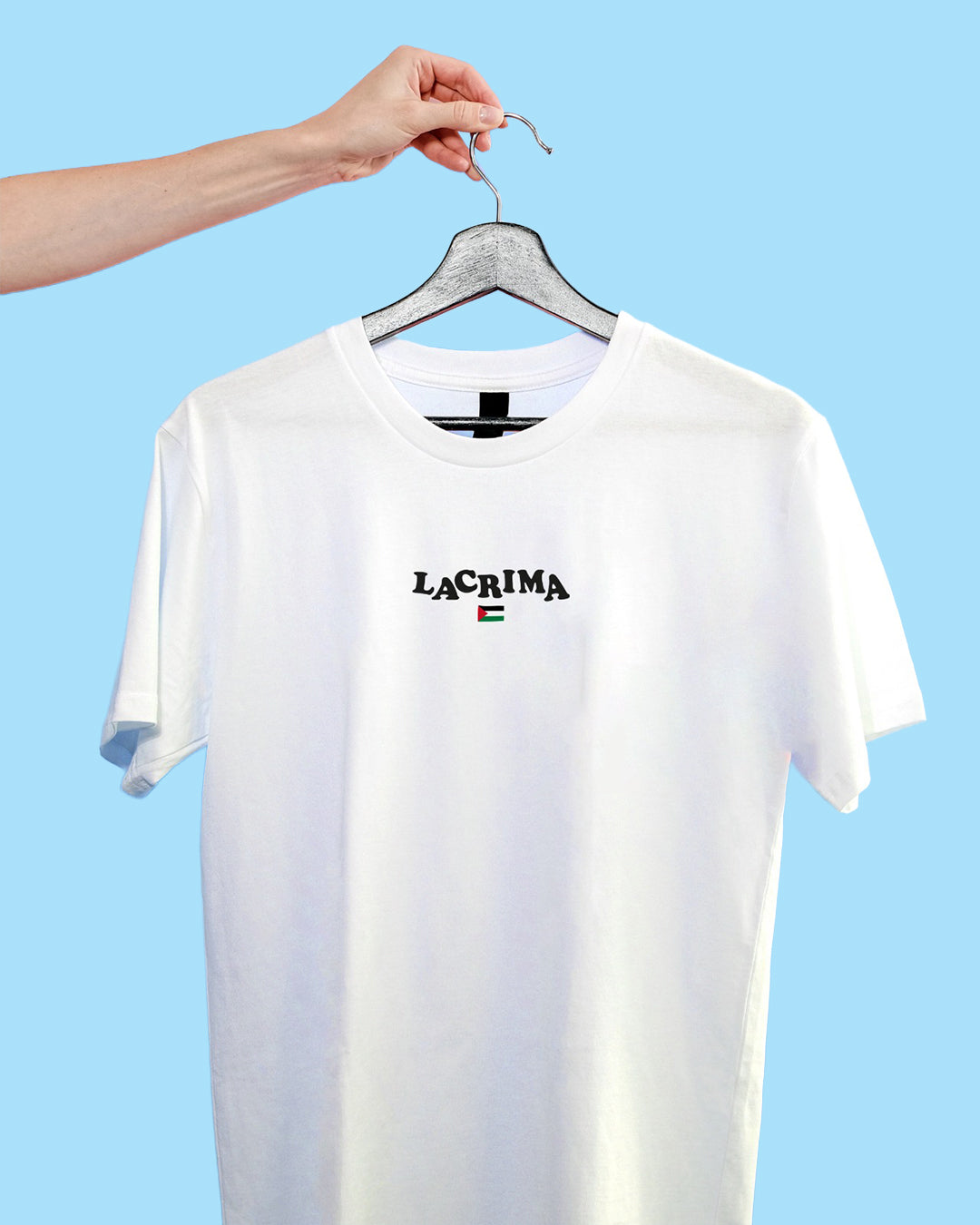 Maglietta Bianca Lacrima x Palestina