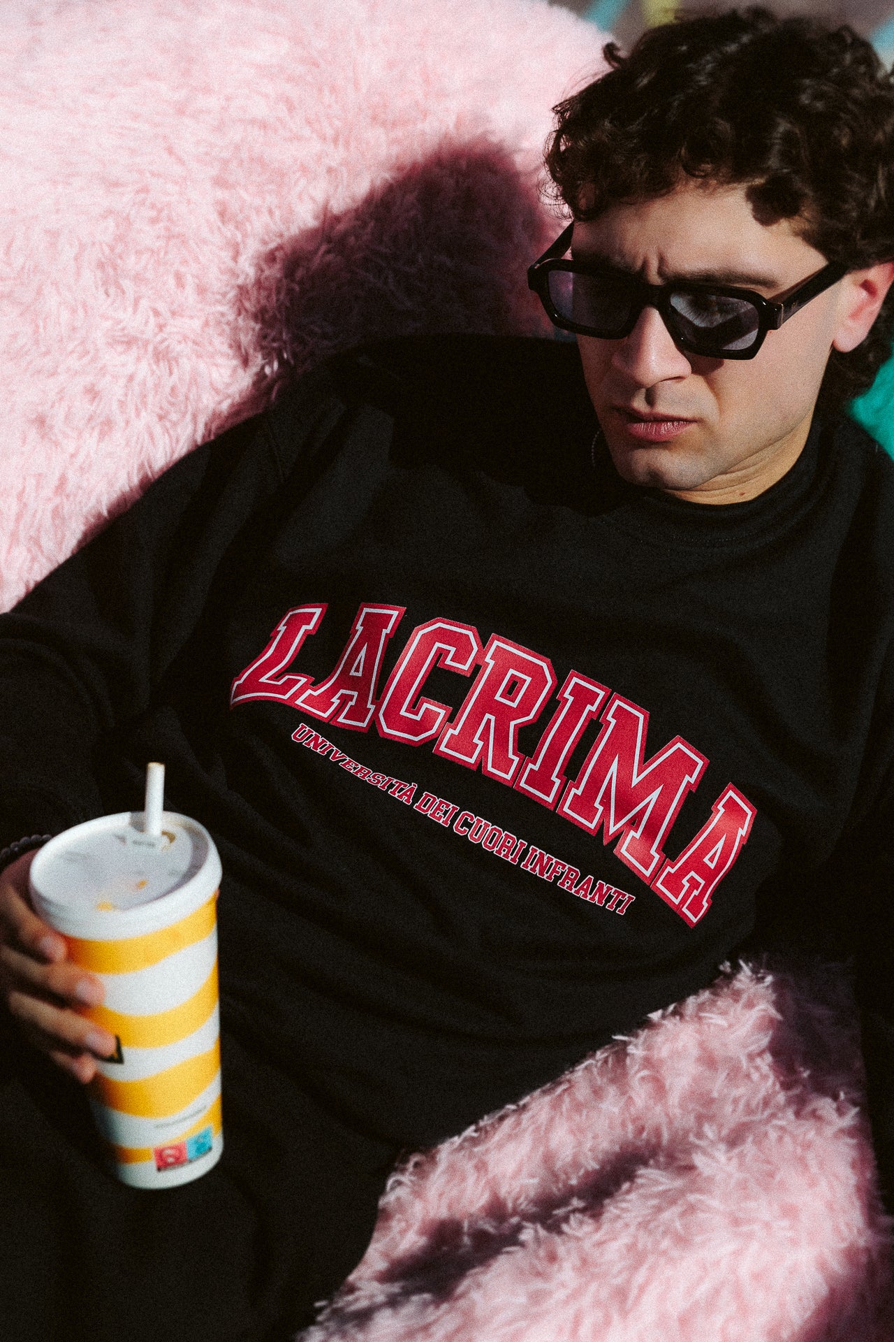 Felpa Girocollo College Nera