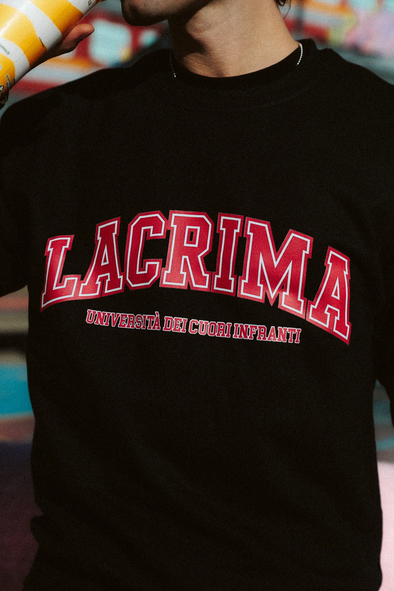 Felpa Girocollo College Nera