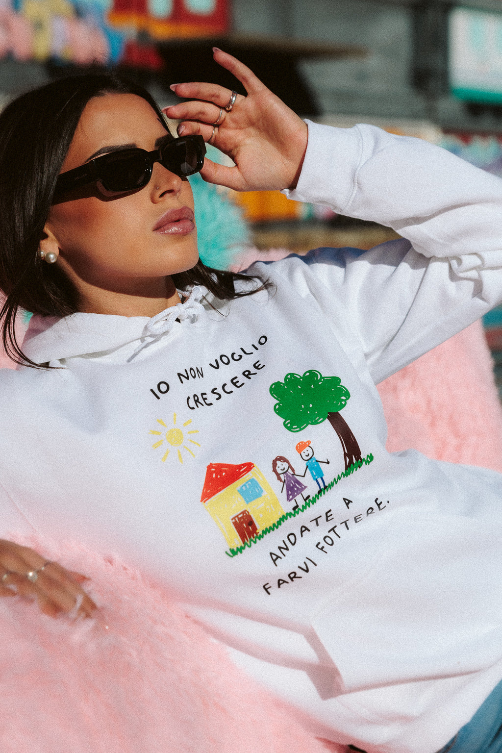 Felpa Hoodie Fottetevi Bianca