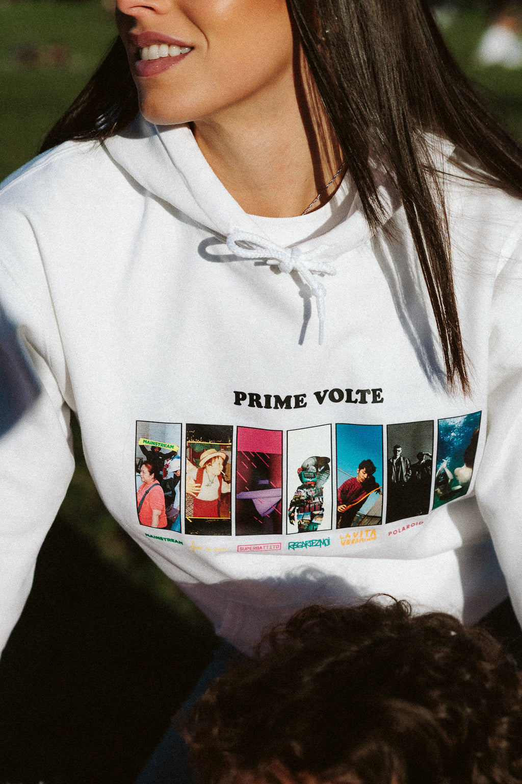 Felpa Hoodie Prime Volte Bianca