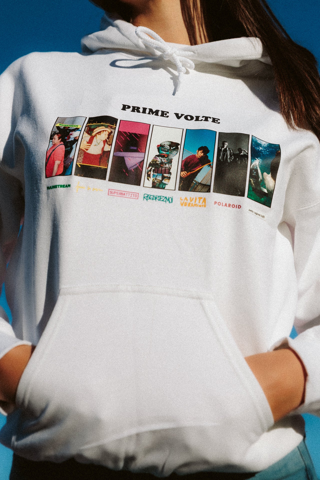 Felpa Hoodie Prime Volte Bianca