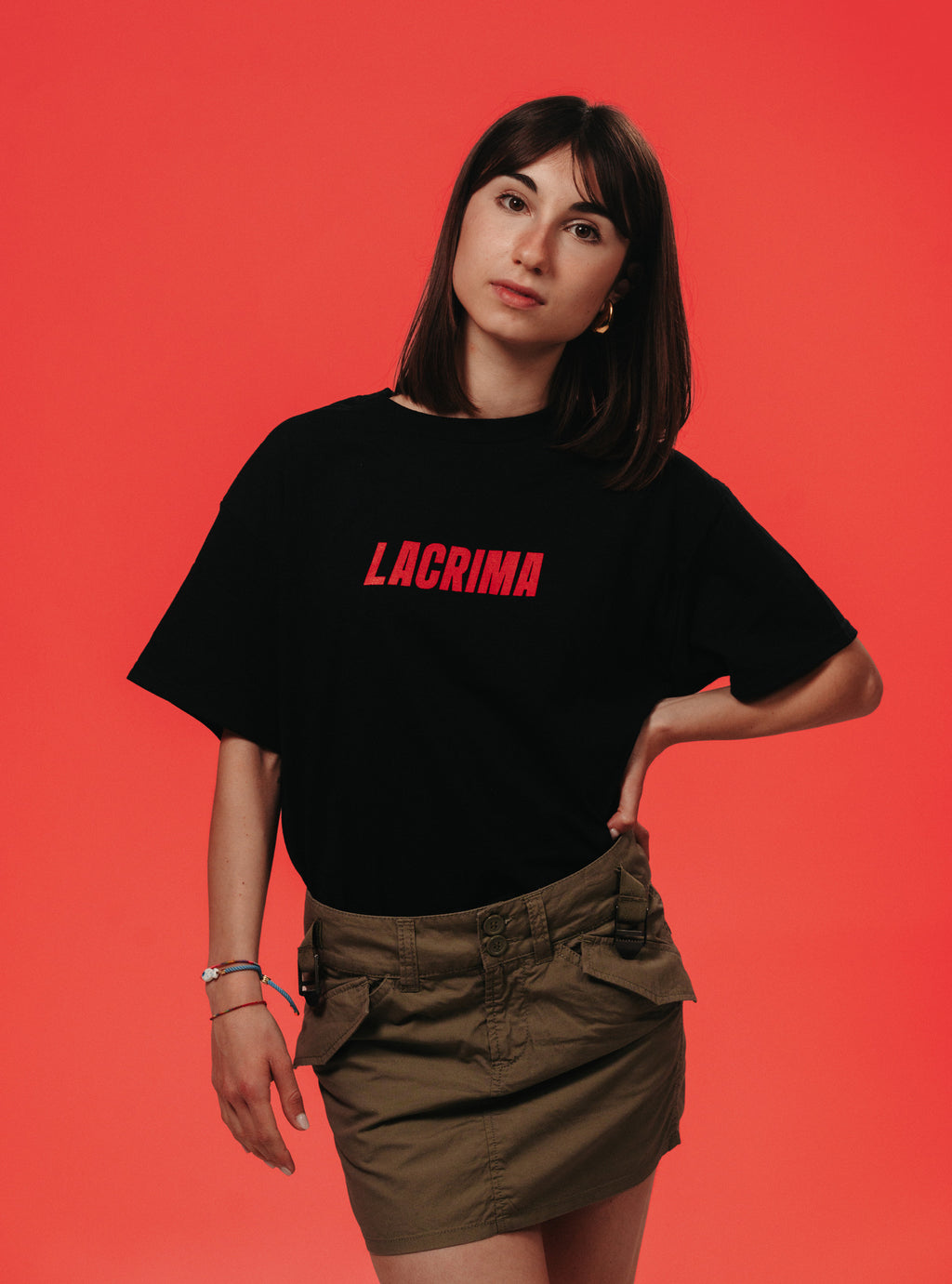 Maglietta Nera Lacrima con frase sul retro – Ti avrei presentato ai miei