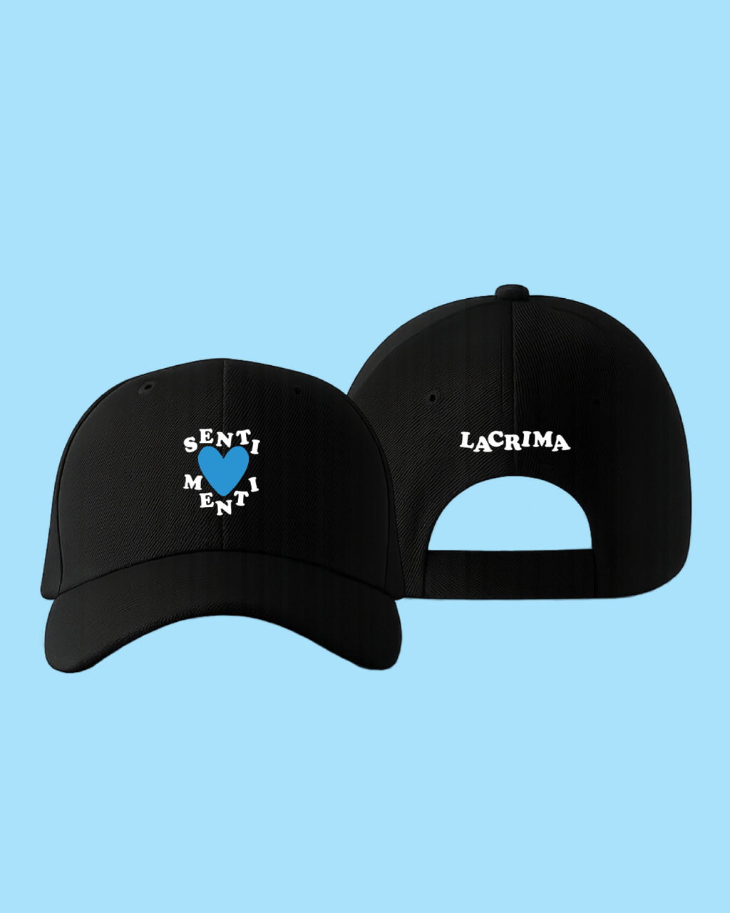 Cappellino Sentimenti Nero Ricamato