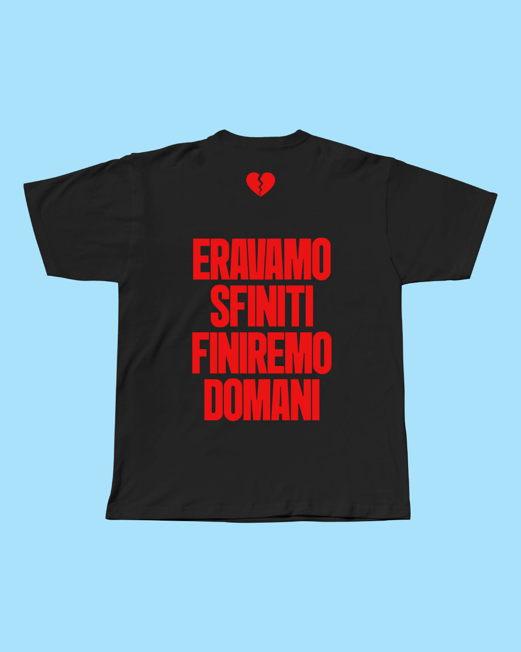 T-shirt Finiremo Nera Rossa