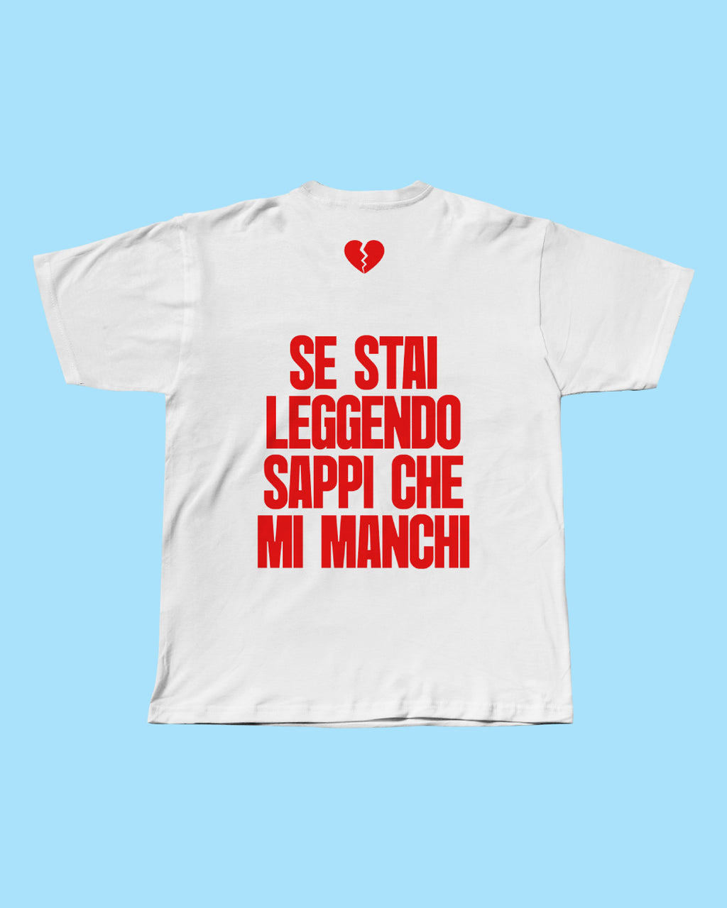 T-shirt Mi Manchi Bianca Rossa