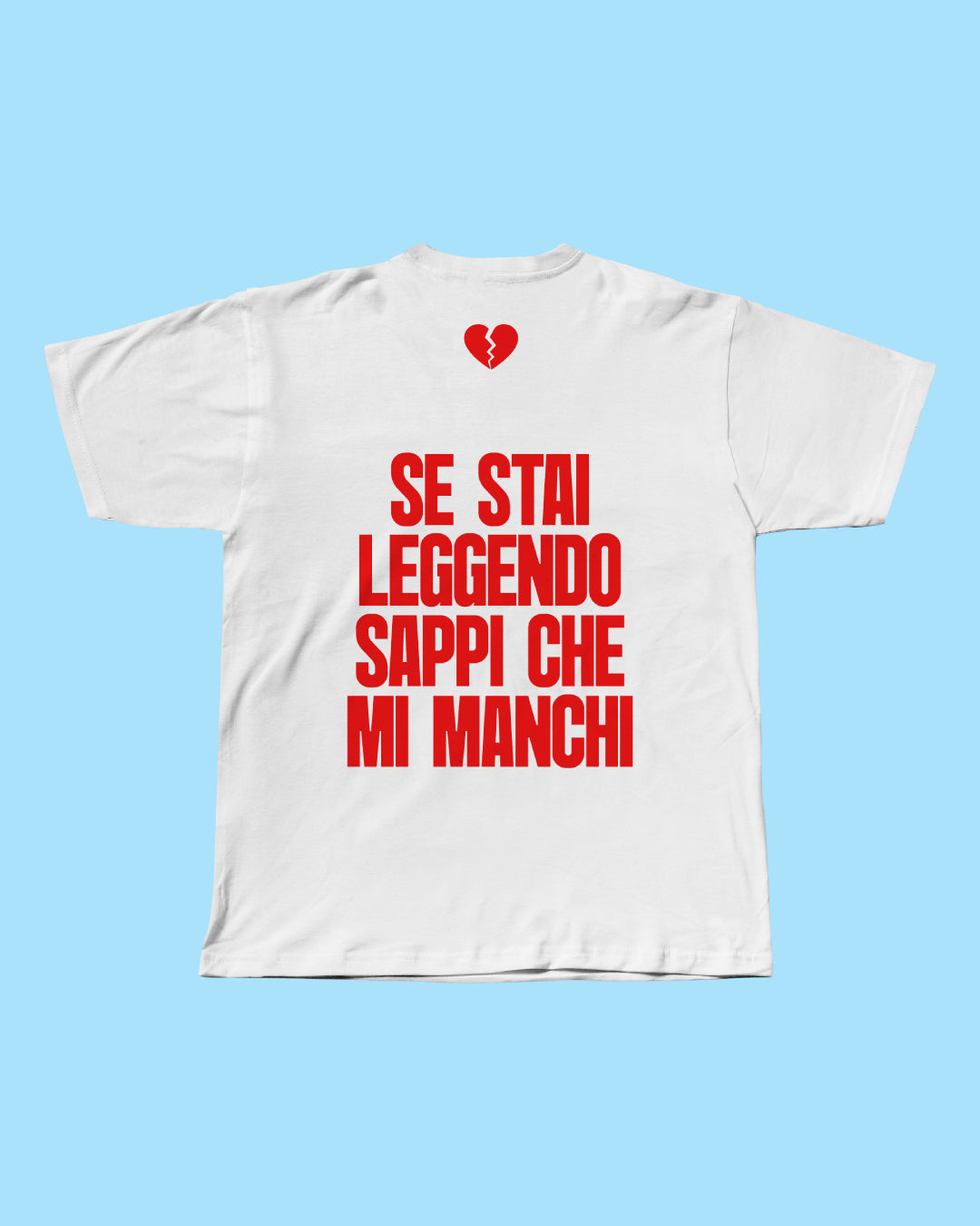 T-shirt Mi Manchi Bianca Rossa