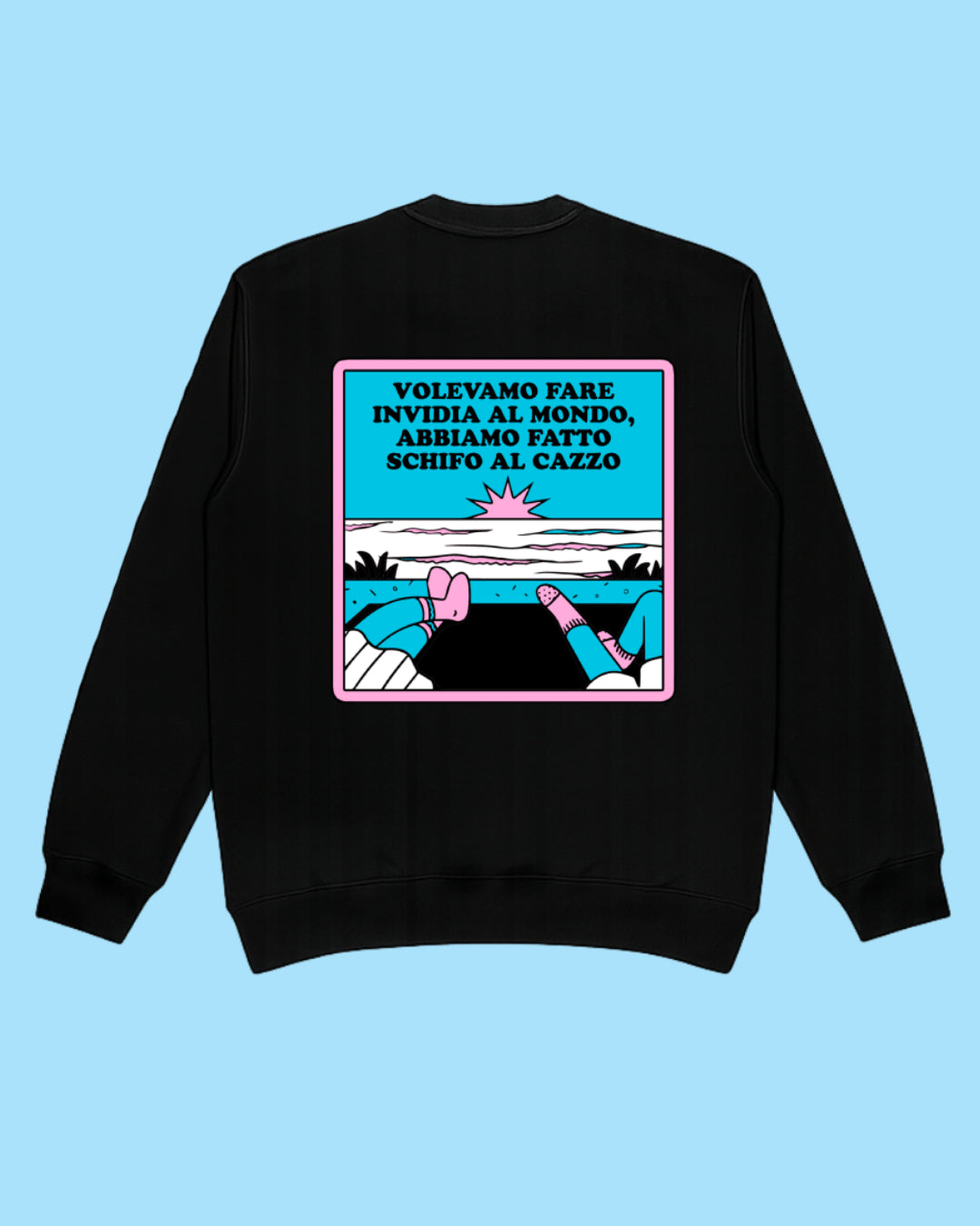 Felpa Girocollo Fare Schifo Nera