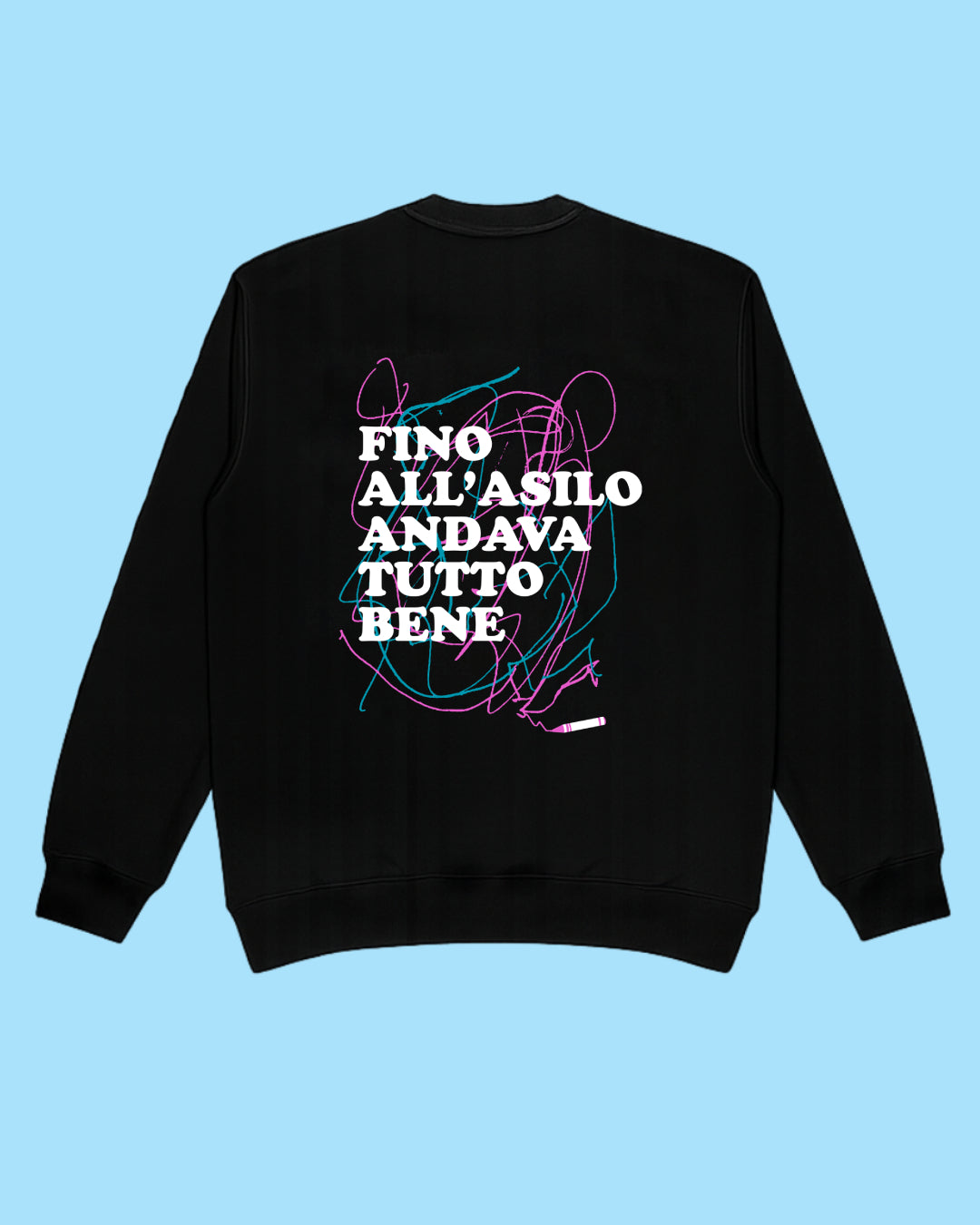 Felpa Girocollo Asilo Nera